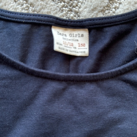 ZARA Girls Long Sleeve embroidered black Blouse Girls Size 11/12 - Picture 2 of 7